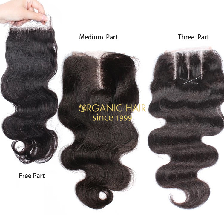 Real human hair pieces Lace Closure Body Wave  
